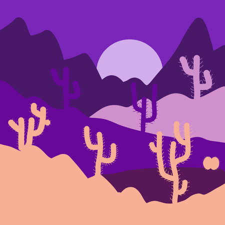 Violet, beige and purple colors. Vector pattern with cactus plants in a tossed pattern. Soft and pretty. Vector illustration. Nice for a textile print, product packaging and home decor.のイラスト素材