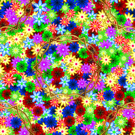 Vector gradient premium logotype. Mandala logo. Business identity concept for bio, eco company, yoga or spa salon. Flower on green, red and blue.のイラスト素材