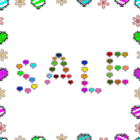 Hand drawn fashion pictures with speech design in white, black and green colors. Giveaway poster, card. Lettering. Great for wrapping. Vector. Seamless.のイラスト素材