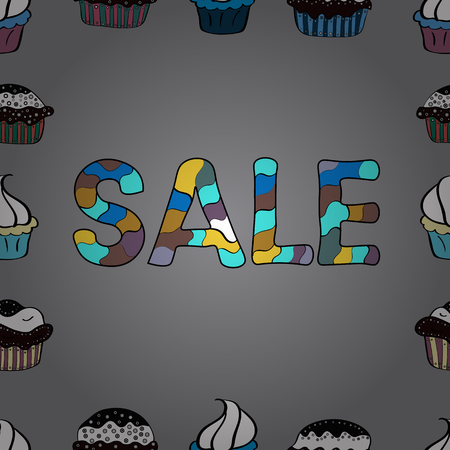 Good for social media, email, print, ads design and promotional material. Illustration in gray, black and blue colors. Seamless. Vector illustration. For sale web banners, posters.のイラスト素材