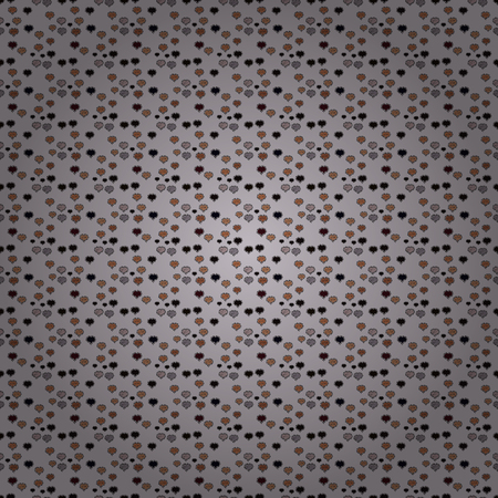 Vector. Seamless pattern with small hearts on brown, neutral, gray backdrop. Love romantic theme. Design for decoration, gift paper, textile. Valentines day background. Abstract texture, repeat tiles.のイラスト素材