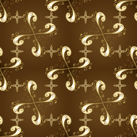 Traditional orient ornament. Vector illustration. Seamless pattern on colors with golden elements. Seamless classic vector golden pattern. Classic vintage background.のイラスト素材