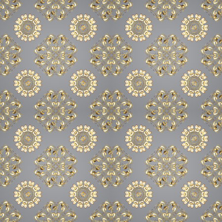 Sketch baroque, damask. Seamless floral pattern. Seamless vector background. Graphic modern seamless pattern on gray, beige and white colors.のイラスト素材
