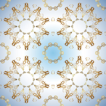 Vector colored on blue, white colors. East, Islam, Thai, ottoman motifs. Arabic Vintage decorative ornament. Abstract Tribal, ethnic texture. Mandala pattern. Orient, symmetry lace, meditation symbol.のイラスト素材