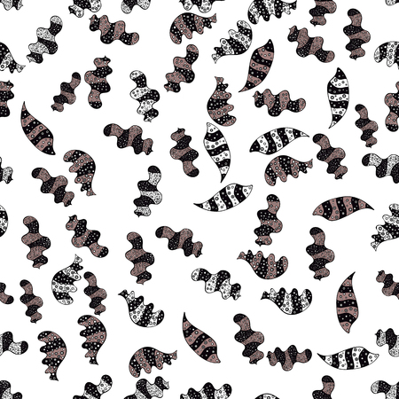 Design wrapping and gift paper, greeting cards, banner and posters design. Doodles on black, neutral and white colors. Vector illustration. - stock. Watercolor, hand drawn. Seamless pattern backgroundのイラスト素材