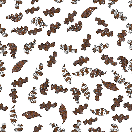 Seamless ornament print. Border Indian paisley patten. Can be used for greeting business card background, coloring book, backdrop, textile. Vector Henna style. Ethnic Mandala towel.のイラスト素材