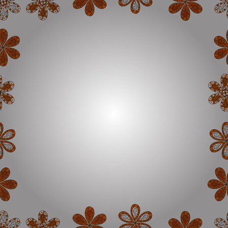 Seamless. Vector illustration. Comic style doodle frame consists of white, orange and black border.のイラスト素材