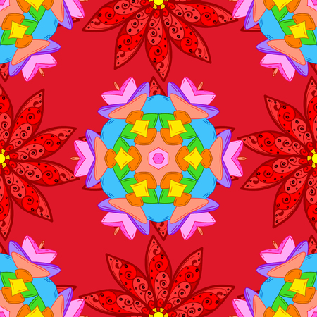 Beautiful watercolor Bouquet of summer flowers seamless pattern.のイラスト素材