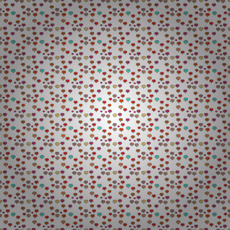 Art for web, textile, fabric. Vector. Graphic on white, gray, orange colors. Hand drawn illustration in cartoon style. Seamless love pattern with cute lettering calligraphy text and hearts, envelopes.のイラスト素材