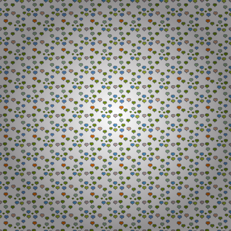 Seamless Happy Valentine':s Day card seamless background pattern heart. Vector illustration. Cute white, green and gray colors elements.のイラスト素材