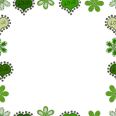 Vintage doodle sketch picture frame doodle labels. Vector. Hand drawn frames. Blank white, green and black square cadre rectangle label elegant sketches painted by hands scribble border. Seamless.のイラスト素材