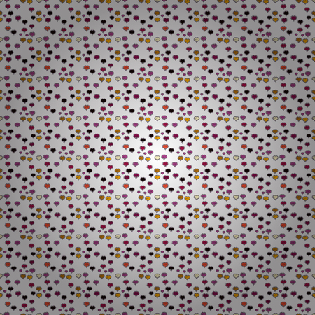 Abstract seamless love pattern. Valentine':s day. Wrapping paper. Drawing in sketch style on white, purple and gray colors. Vector. Heart Doodle.のイラスト素材