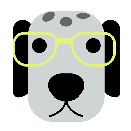 dalmatian dog simple art geometric illustrationのイラスト素材