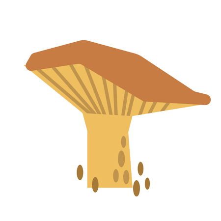 mushroom simple color illustration. Icon, graphic symbol, part of image design , forest wildlife related itemsのイラスト素材