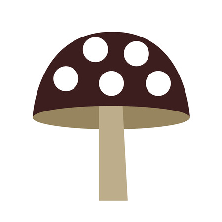forest mushroom simple color illustration. Icon, graphic symbol, part of image design , forest wildlife related itemsのイラスト素材