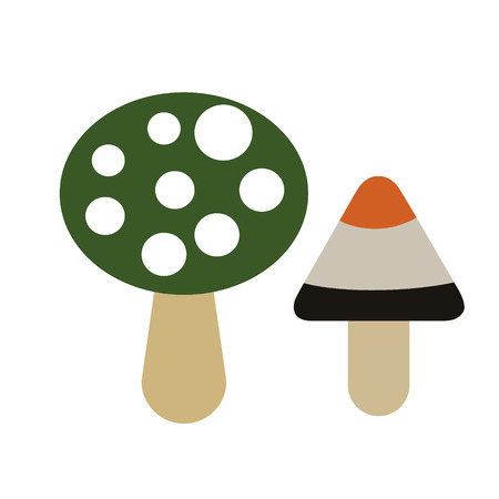mushroom simple color illustration. Icon, graphic symbol, part of image design , forest wildlife related itemsのイラスト素材
