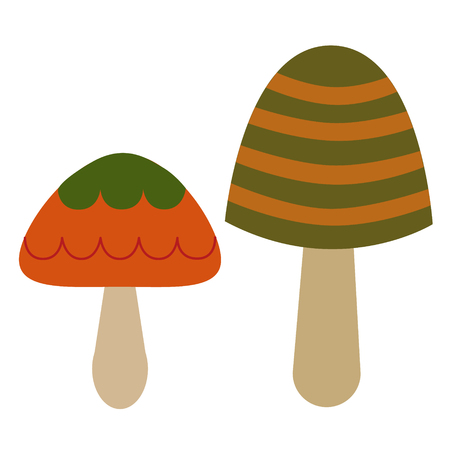 mushroom simple color illustration. Icon, graphic symbol, part of image design , forest wildlife related itemsのイラスト素材