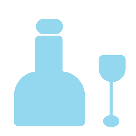 wine and glass simple color illustration. Icon, graphic symbol, part of image design , fruits and kitchen related itemsのイラスト素材