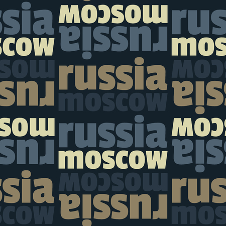 Moscow, Russia seamless pattern, typographic city background textureのイラスト素材
