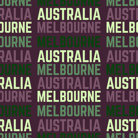 Melbourne, Australia seamless pattern, typographic city background textureのイラスト素材