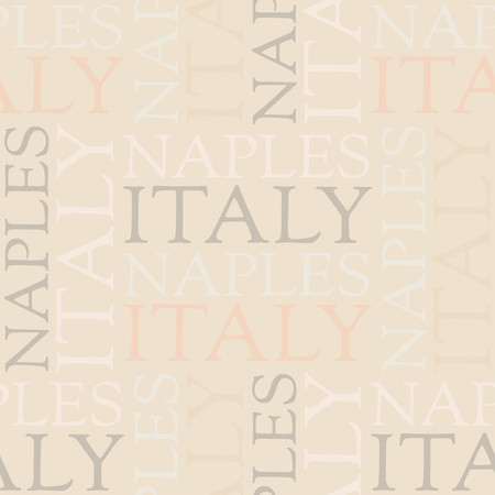 Naples, Italy seamless pattern, typographic city background textureのイラスト素材