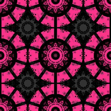 Circular tribal like seamless pattern, abstract colorful background, texture. seamless pattern, abstract colorful background, texture.のイラスト素材