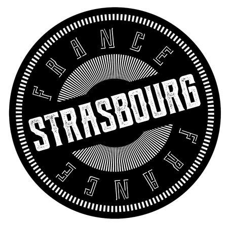 strasbourg stamp on white background. Sign, label stickerのイラスト素材