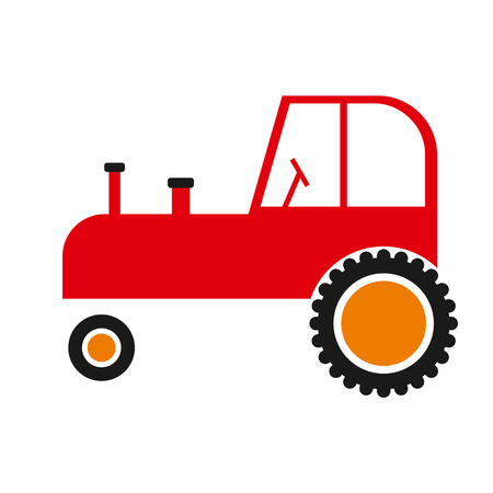 tractor simlple art geometric illustration. Icon, graphic symbol, part of image design Various transport, city transportation and machineryのイラスト素材