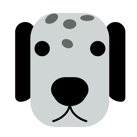 dalmatian dog simple art geometric illustrationのイラスト素材