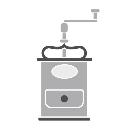 coffee mill simlple art geometric illustration. Icon, graphic symbol, part of image design , kitchen, vegetables, fruit, dessertsのイラスト素材