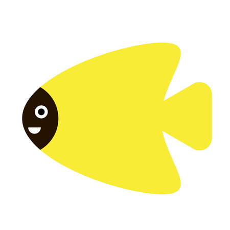 tropical fish flat illustration. Underwater marine life series. Funny cartoon charactersのイラスト素材