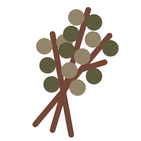 decorative branch flat illustrationのイラスト素材