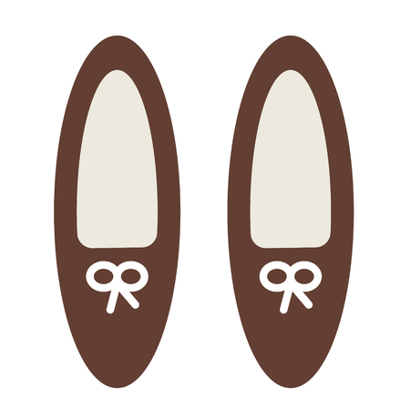 brown shoes flat illustration isolated on white. City and life style seriesのイラスト素材