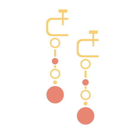 earrings flat illustration isolated on white. City life and life style seriesのイラスト素材