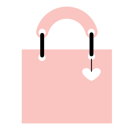 woman bag flat illustration isolated on white. City life and life style seriesのイラスト素材