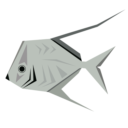 exotic fish flat illustration isolated on white. Marine and underwater life seriesのイラスト素材