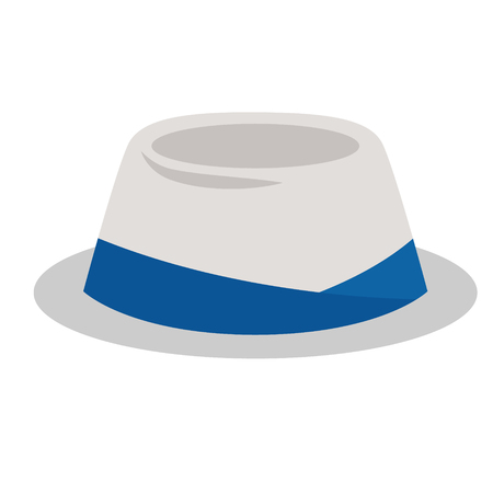 summer hat flat illustration isolated on white. Marine and underwater life seriesのイラスト素材