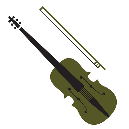 violin flat illustration isolated on white. Music instruments seriesのイラスト素材