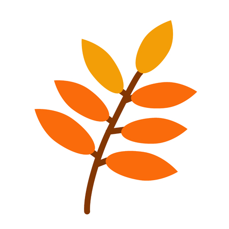 autumn tree branch flat simple illustration. Home and kitchen series. Tableware food and dishes.のイラスト素材