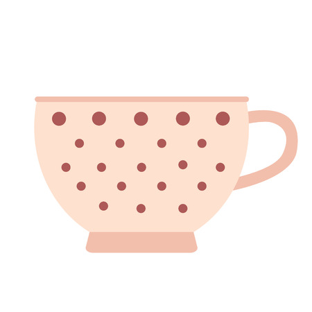 tea cup flat simple illustration. Home and kitchen series. Tableware food and dishes.のイラスト素材