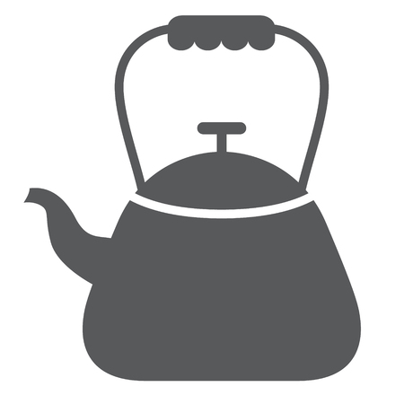 tea kettle flat simple illustration. Home and kitchen series. Tableware food and dishes.のイラスト素材