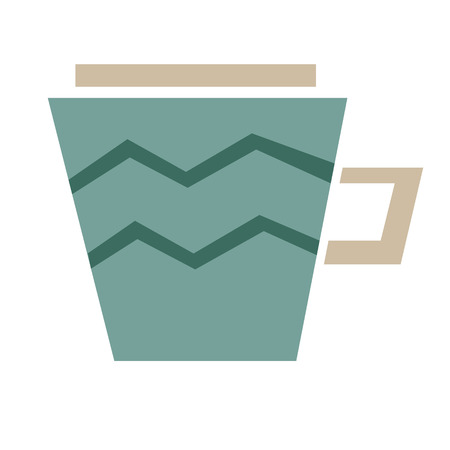 cup of coffee flat simple illustration. Home and kitchen series. Tableware food and dishes.のイラスト素材