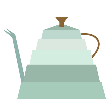 tea pot flat simple illustration. Home and kitchen series. Tableware food and dishes.のイラスト素材