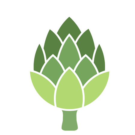 Artichoke flat simple illustration. Kitchen cooking - vegetables and fruits series.のイラスト素材