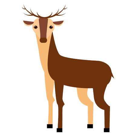 deer flat illustrationのイラスト素材