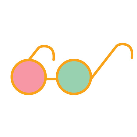 round eyeglasses flat illustrationのイラスト素材