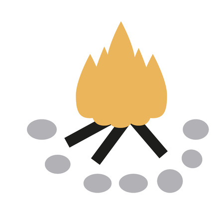 campfire flat illustrationのイラスト素材