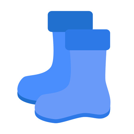 rubber boots flat illustrationのイラスト素材