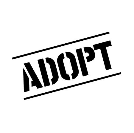 adopt black stamp, sticker, label on white backgroundのイラスト素材