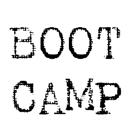boot camp black stamp, sticker, label, on white backgroundのイラスト素材
